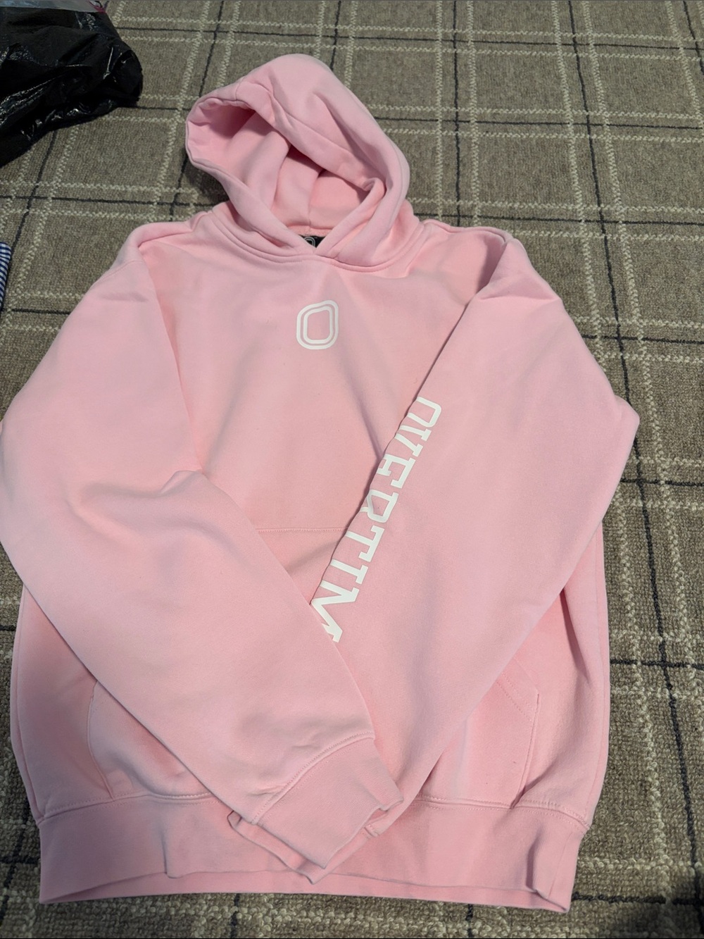 Overtime Light Pink Hoodie with White Logo